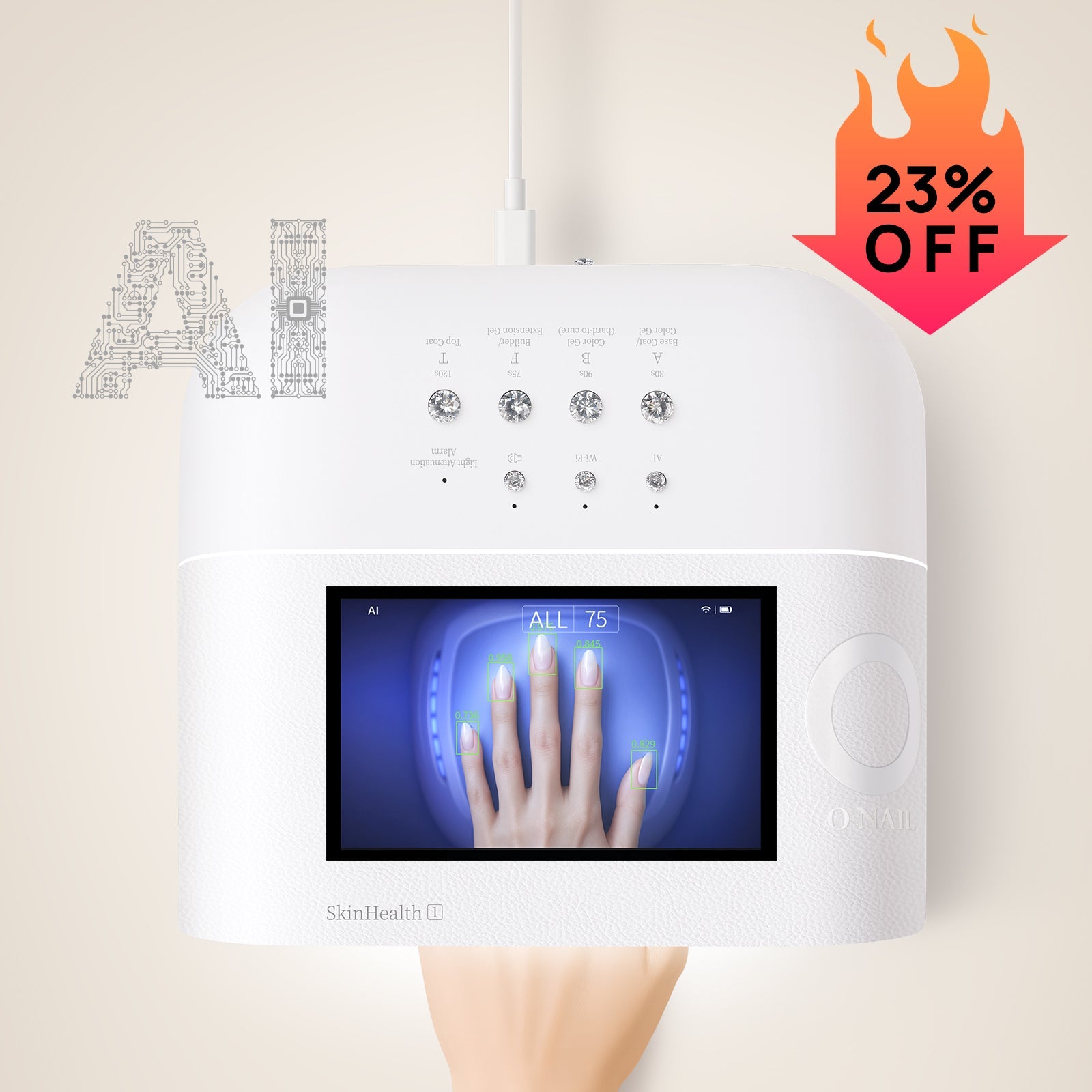 【新品】AIネイルライト・リモコン＆アームレスト付ONAIL Skin Health No.1 AI Nail Lamp – ONAILUK
